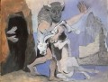 Minotaure et jument morte devant une grotte Gesicht a une fille au voile 1936 Kubisten